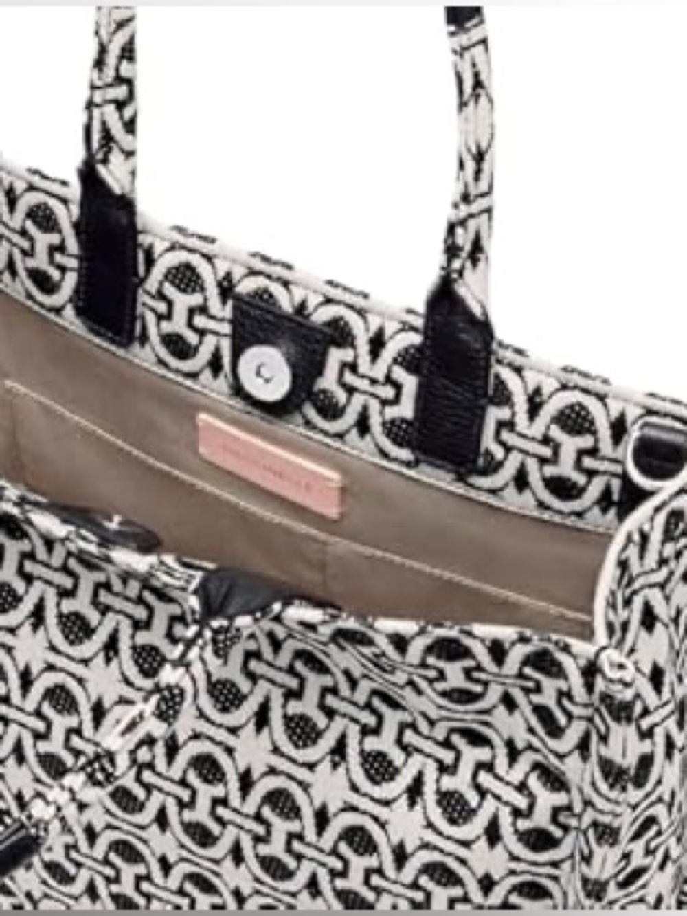 LIKE NEW Coccinelle Never Without Monogram Jacquar Tote in Multi/Noir - Picture 7 of 16